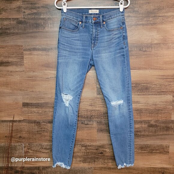 Madewell Jeans 28 Skinny 9" High Rise Frankie Wash J6523 Tummy Control Stretch - Picture 1 of 13